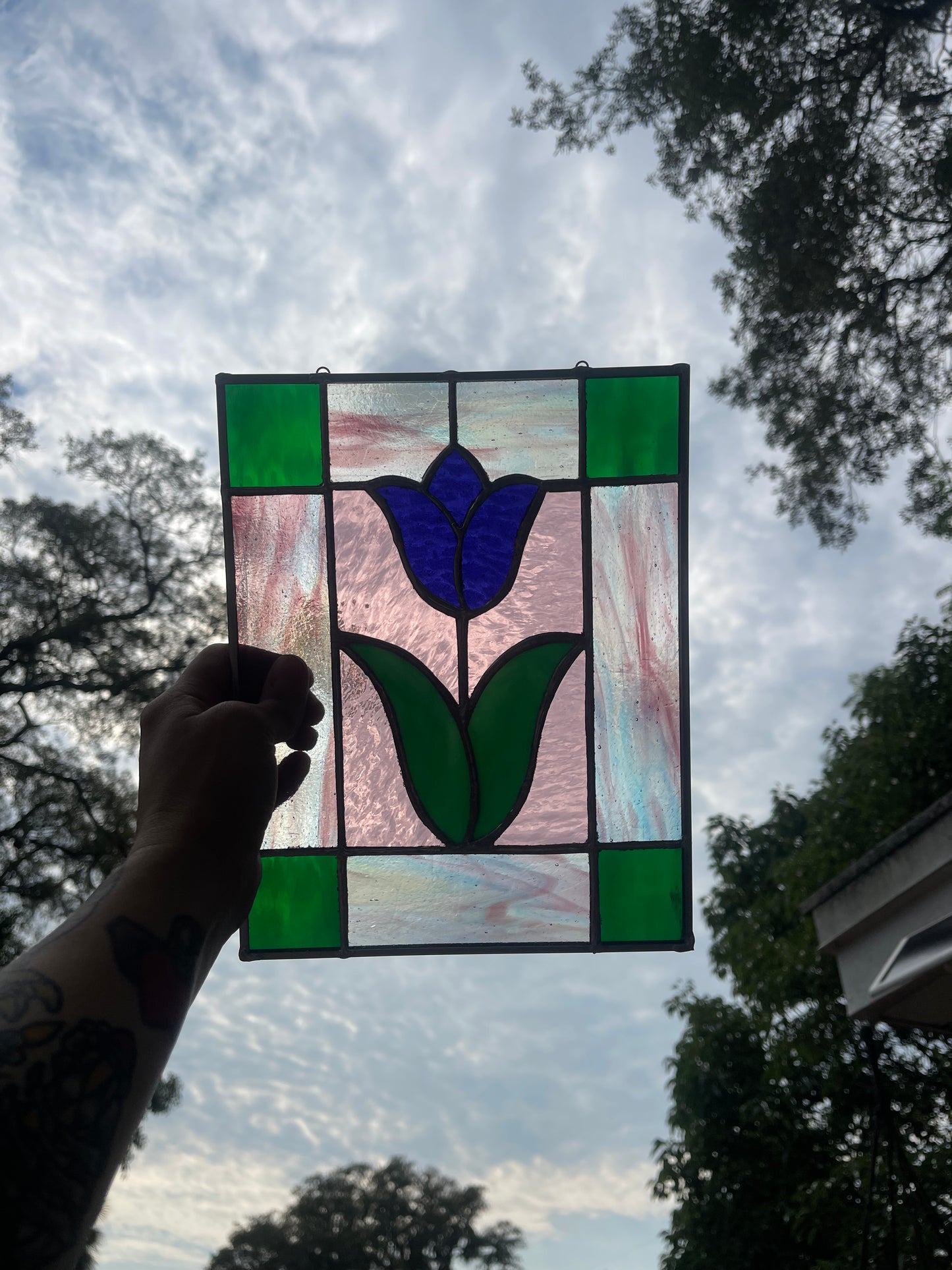 Stained Glass Tulip Panel