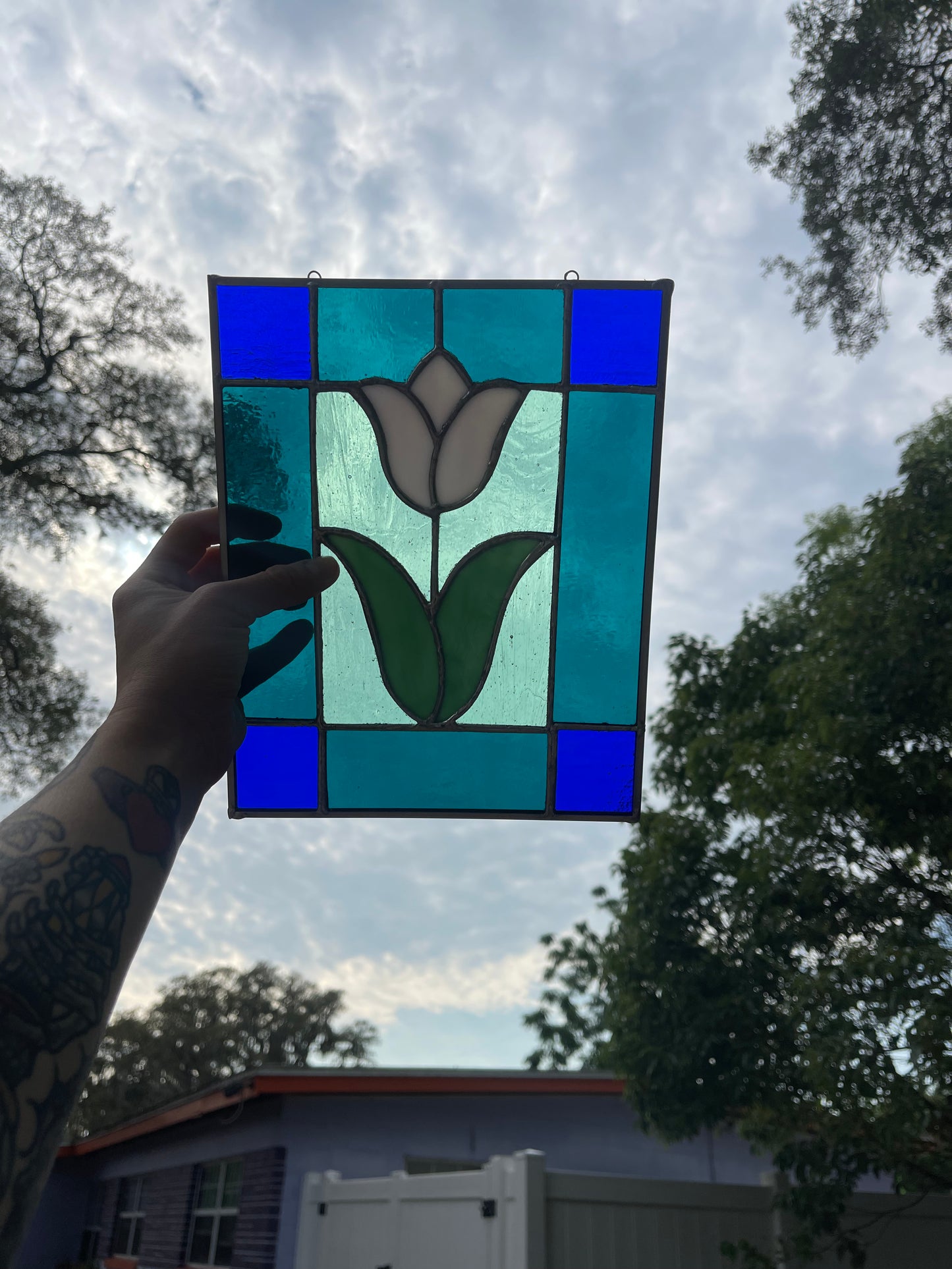 Stained Glass Tulip Panel